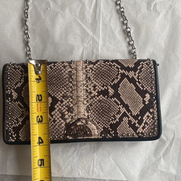 Brighton Pretty Tough "Rockmore" Python Leather Cross-Body Wallet - Picture 14 of 15